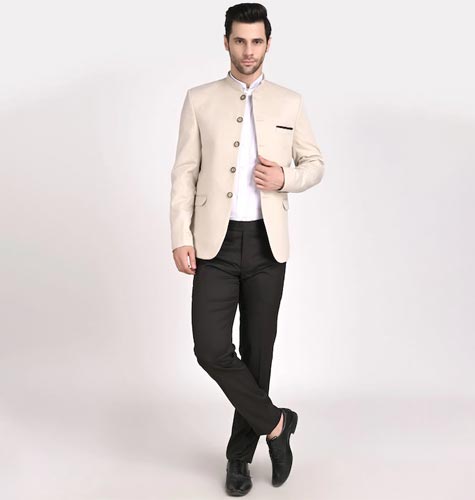 Men Slim-Fit Bandhgala Blazer